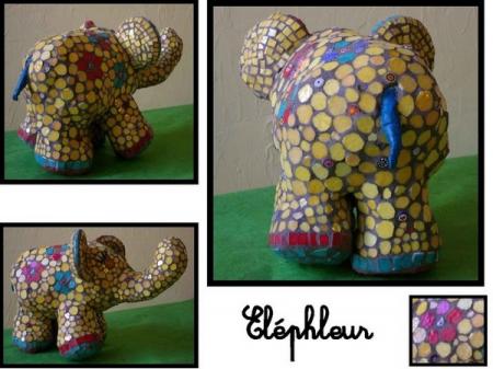 sculpture mosaïque éléphant